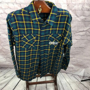 hurley plaid flannel shirt size medium gorpcore skater outdoor